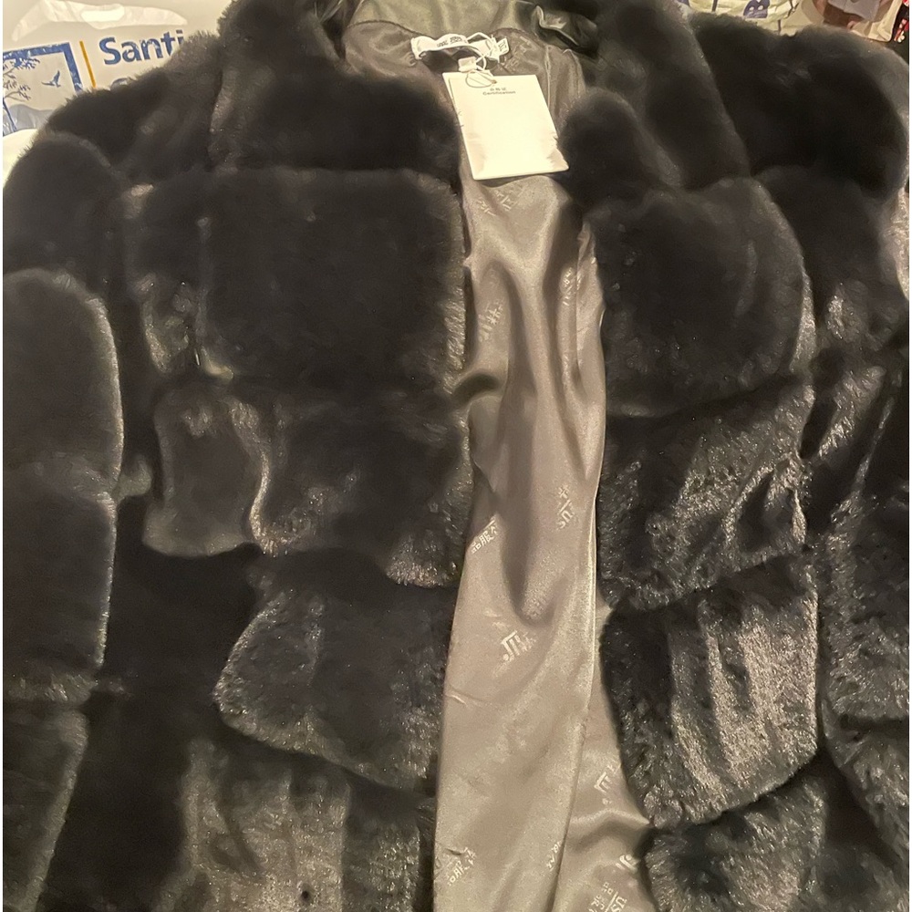 Black fur coat